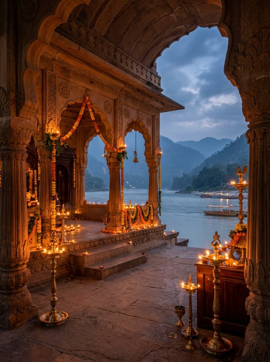 Sacred Rishikesh Ashram on Ganga Banks