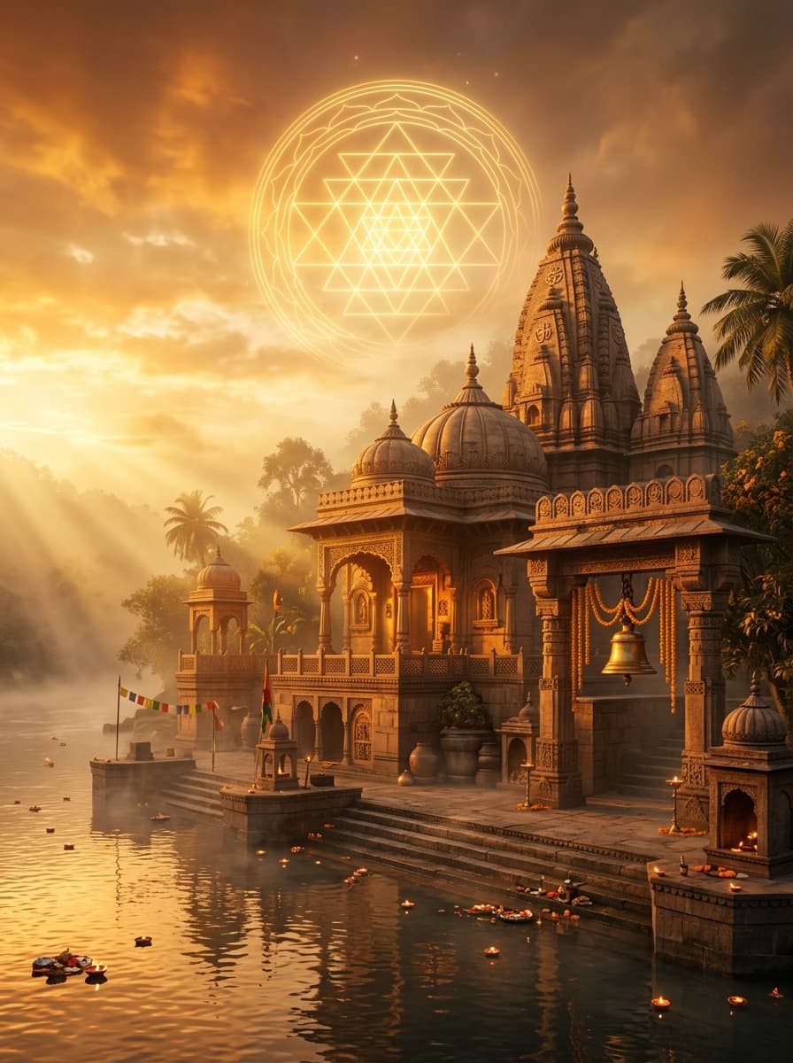 Sacred Rishikesh Temple Sunrise