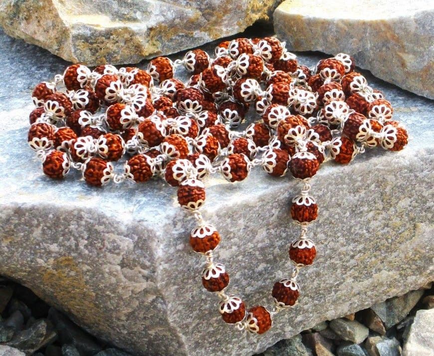 5 Mukhi Silver Rudraksha Mala